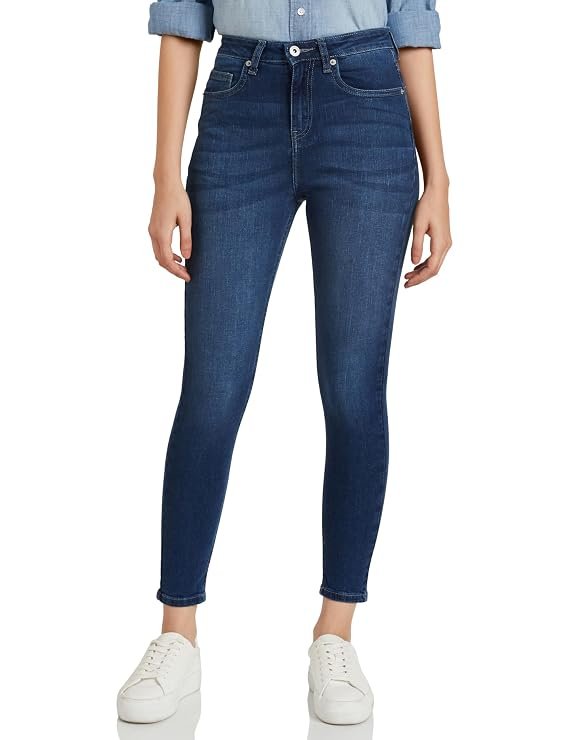 Amazon Brand - Symbol Women's Skinny Fit Jeans (High Rise | Ankle Length | Stretchable Fabric)